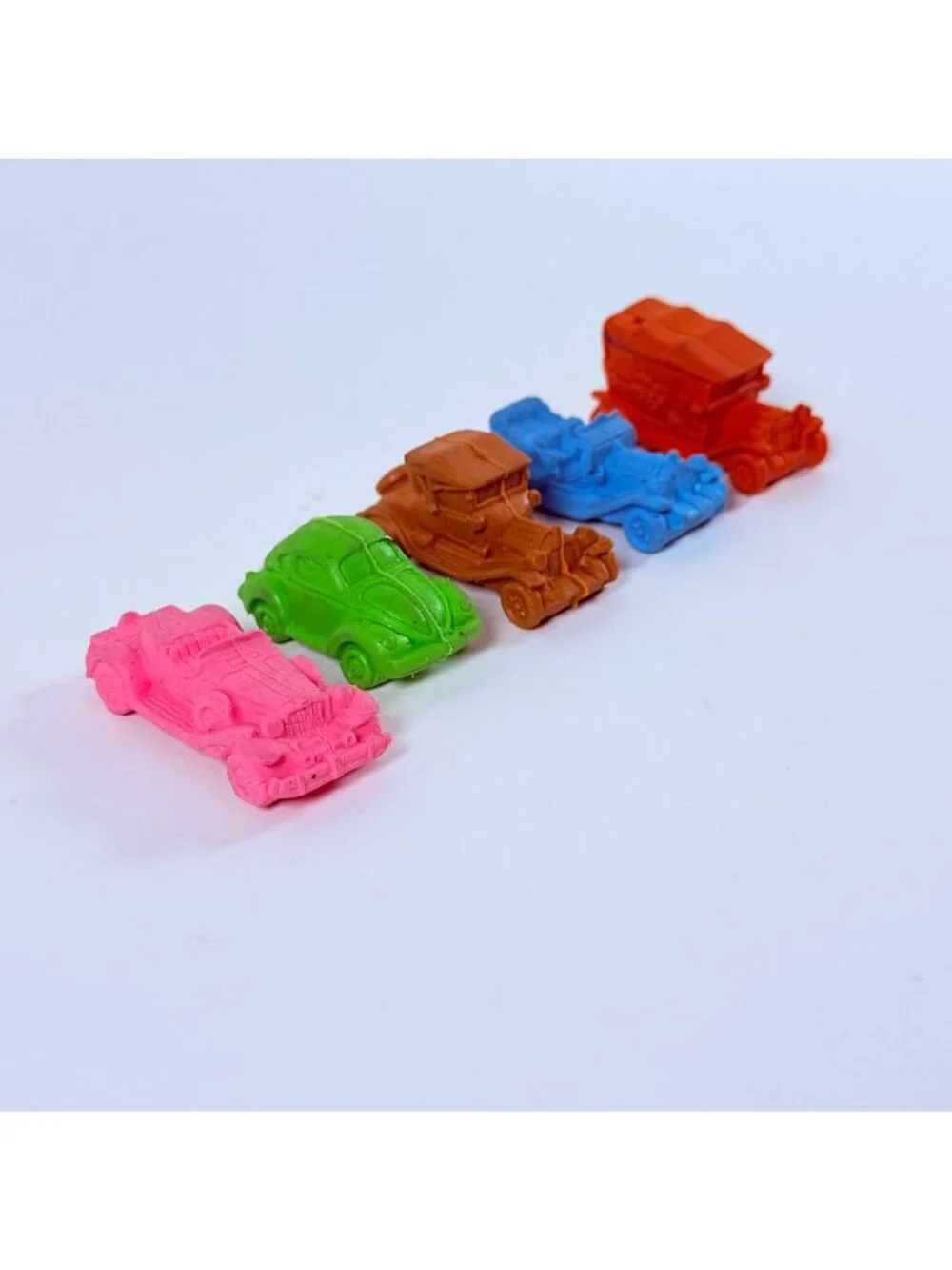 Vintage 1980s Diener Classic Cars Rubber Erasers Set of 5 USA Collectible